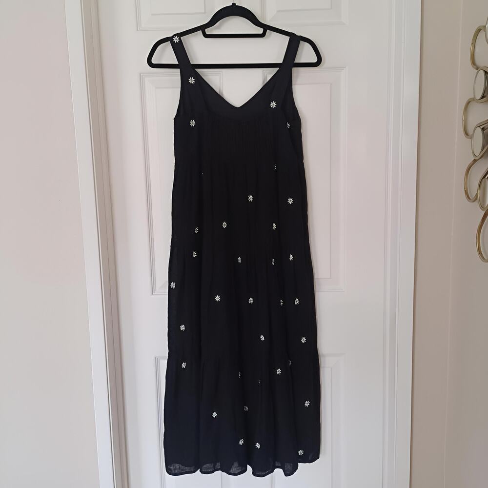 Karen Kane In The Garden Embroidered Tiered Midi Dress Black XS/S - Picture 7 of 15